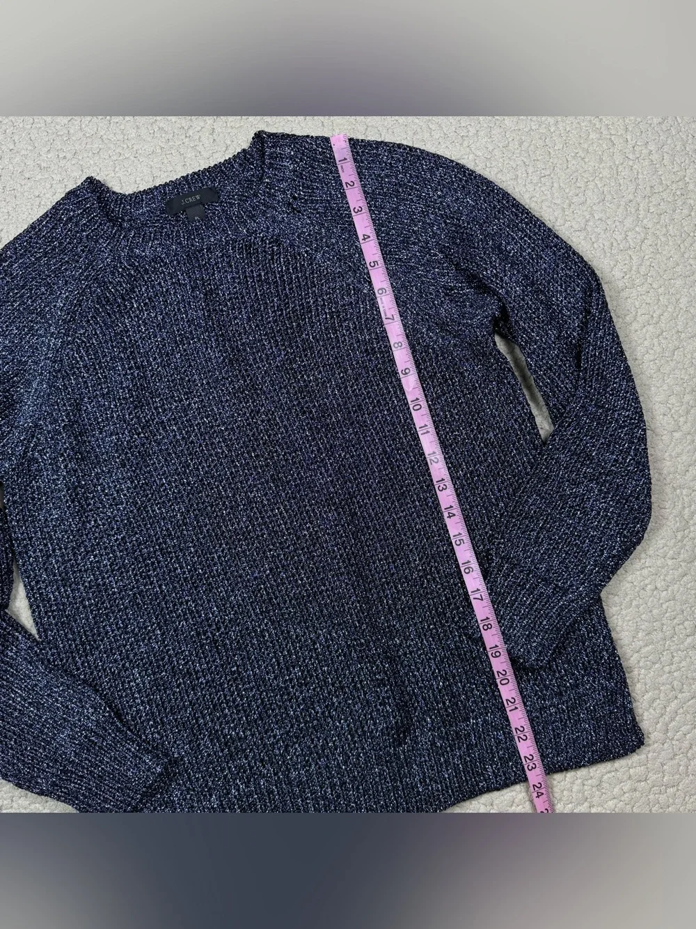 J. Crew Metallic Knit Crewneck Sweater Petite PL